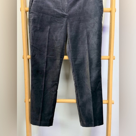 Ann Taylor Gray velvet flat front Ankle Pants size 8 - Picture 4 of 12